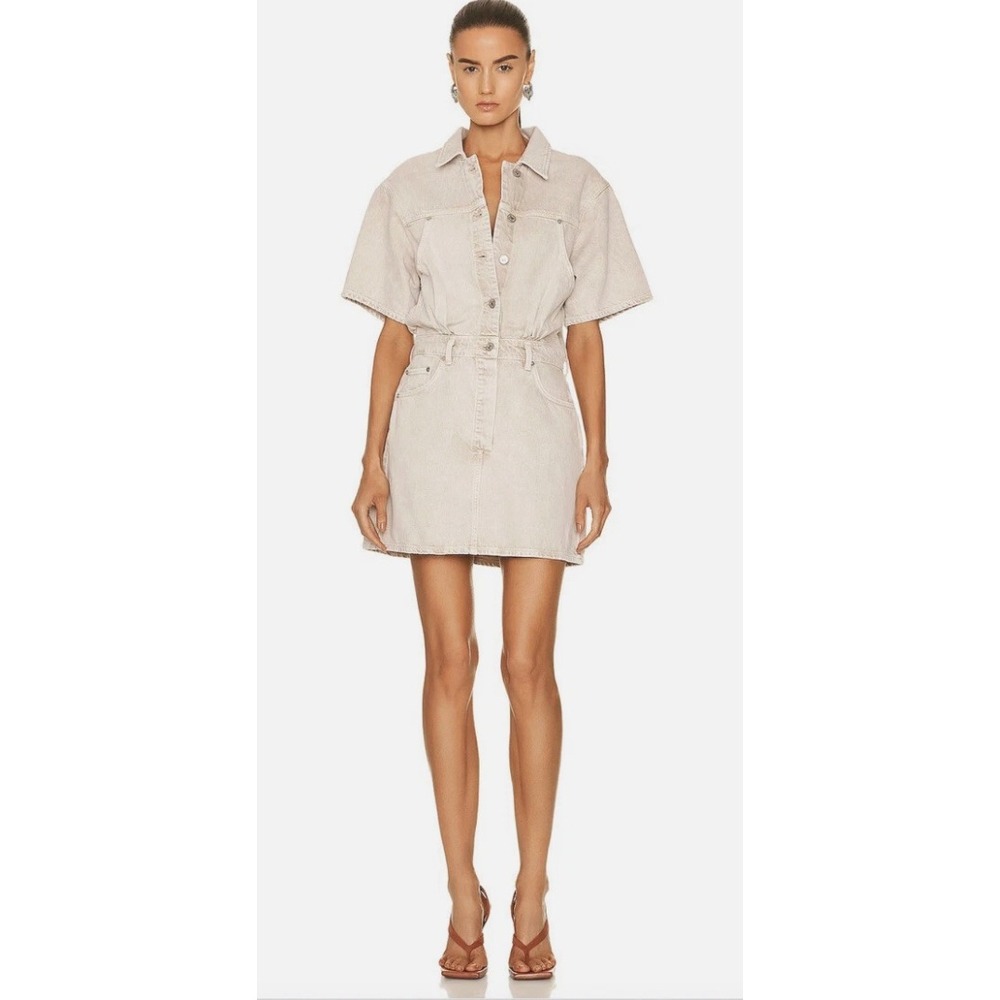 CITIZENS OF HUMANITY Lucie Dress Beige Gray Pampas Grass Denim Mini Women's 27